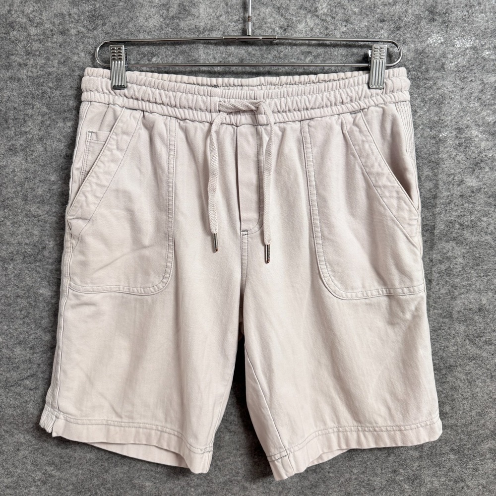 Athleta Farallon‎ Bermuda Shorts 2 Ivory Stretch Elastic Waist Pockets Knit 8"